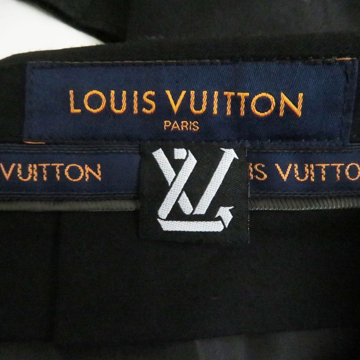 Louis Vuitton Embroidered Wool Slacks Black Size 40