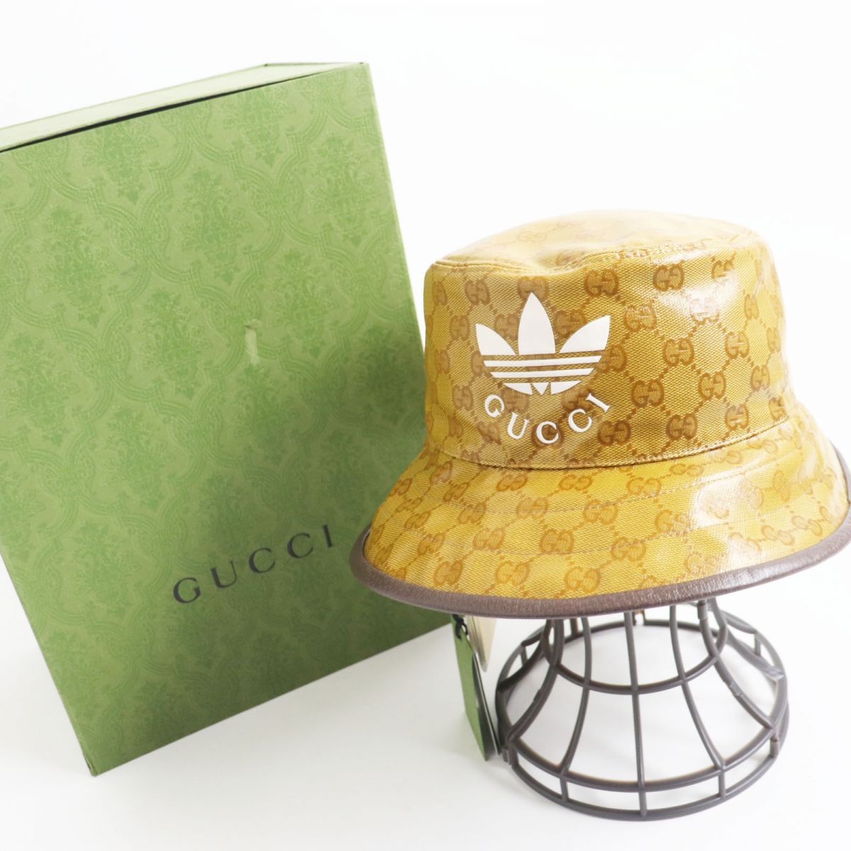 Gucci x Adidas GG Trefoil Bucket Hat Beige S