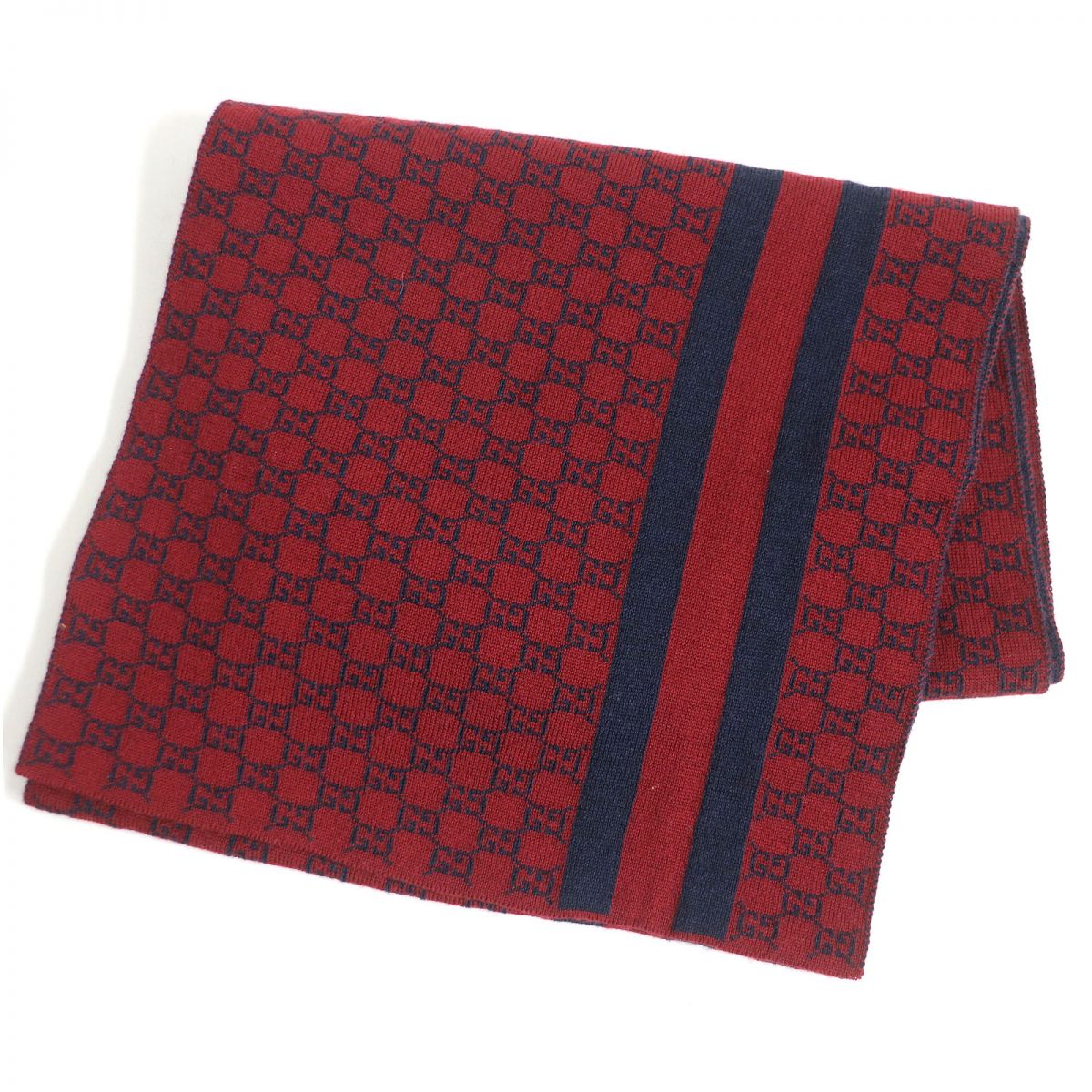 Gucci Wool GG Pattern Scarf 438253