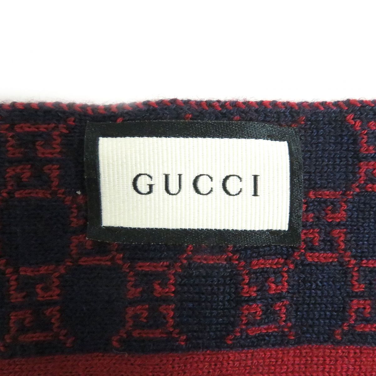 Gucci Wool GG Pattern Scarf 438253