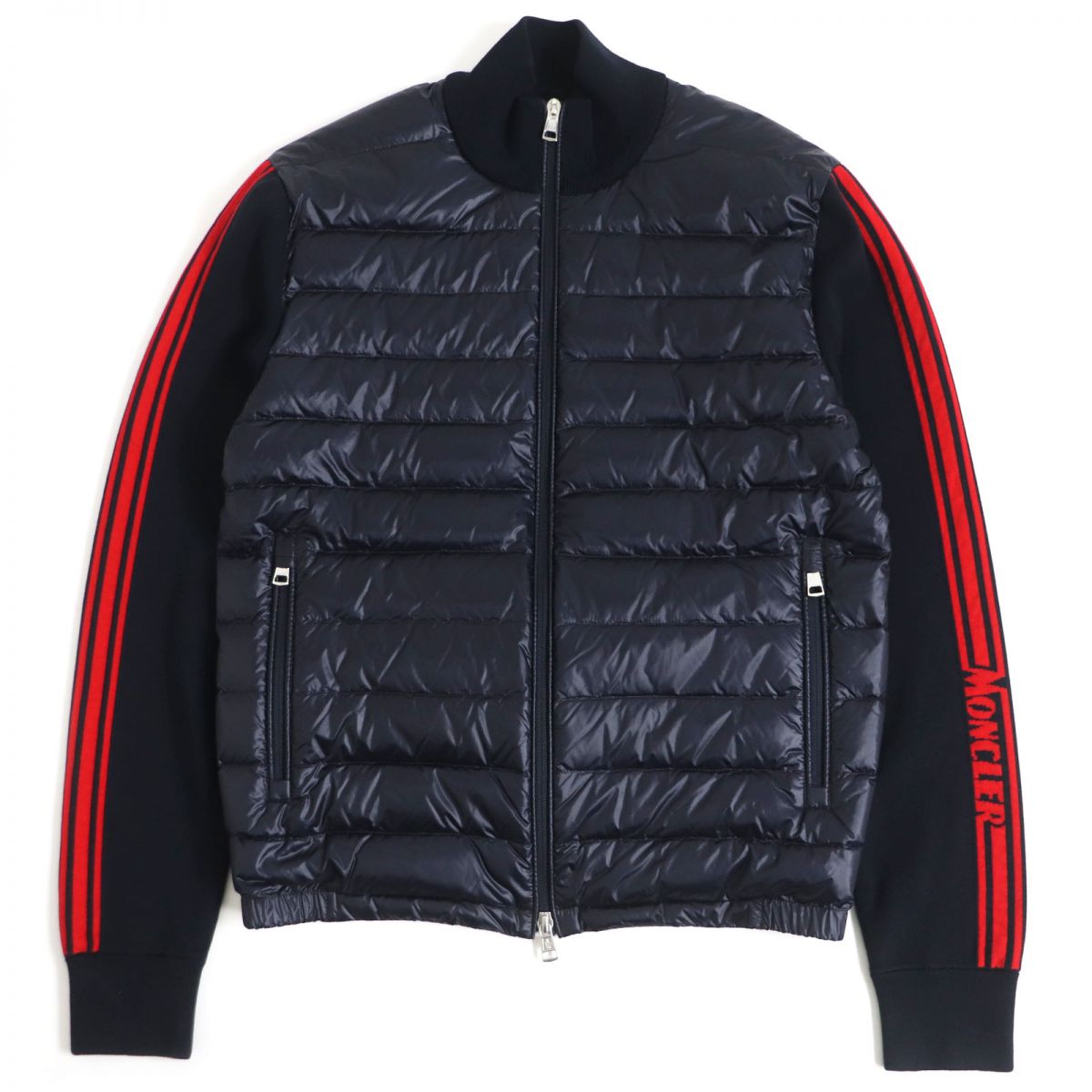 Moncler Cardigan Tricot Arm Logo Knit Down Jacket M