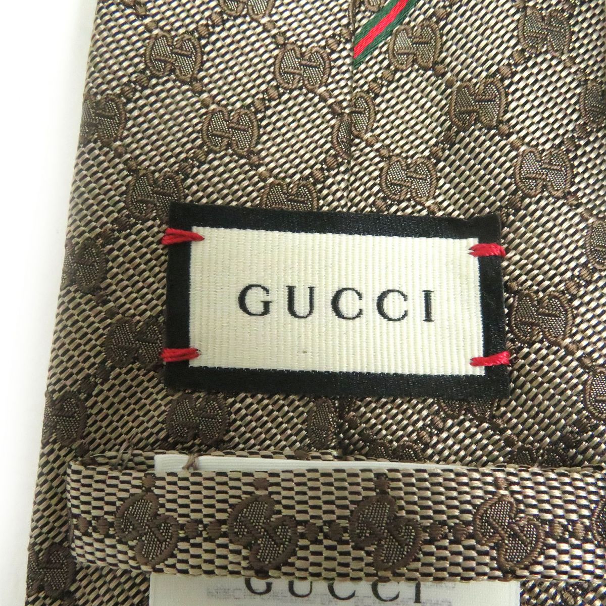 Gucci Silk GG Pattern Web Line Tie