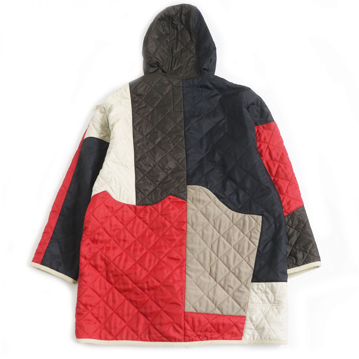 Loewe Upcycled Patchwork Hooded Quilted Coat