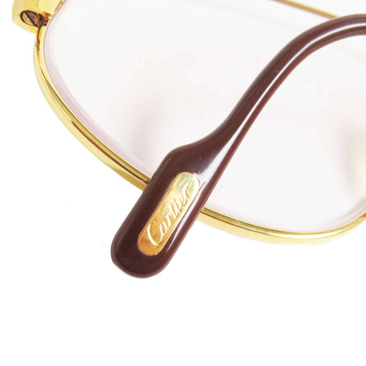 Cartier Maillon PANTHERE Teardrop Glasses Gold Bordeaux