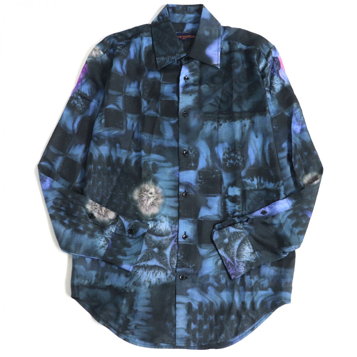 Louis Vuitton Silk XS Salt Print Long Sleeve Shirt