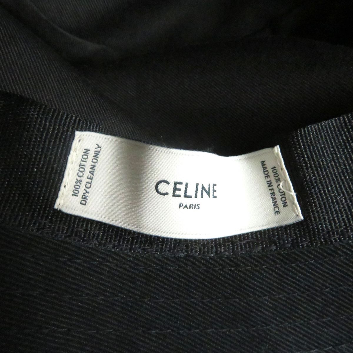 Celine Cotton Bucket Hat Black