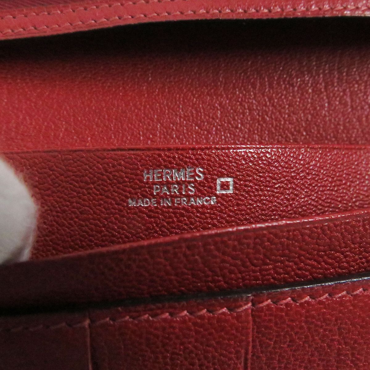 Hermes Bearn Alligator Leather Wallet Rouge