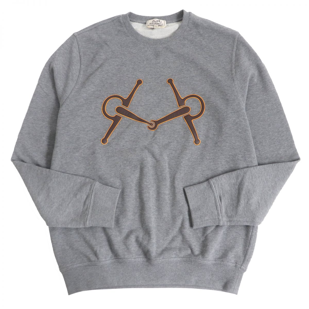 Hermes Cotton Crew Neck Sweatshirt Gray L