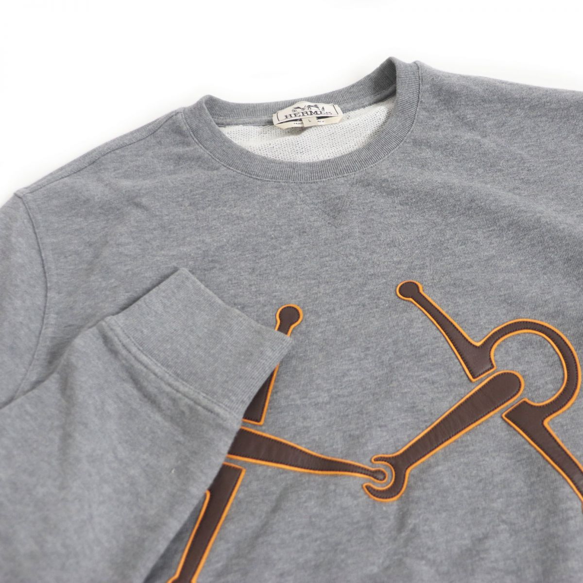 Hermes Cotton Crew Neck Sweatshirt Gray L