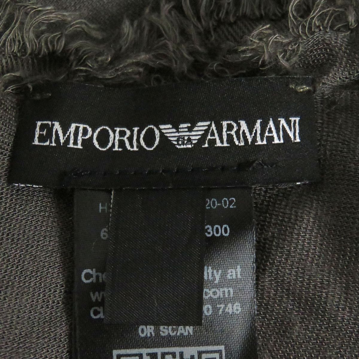 Emporio Armani Eagle Logo Stole Shawl Charcoal