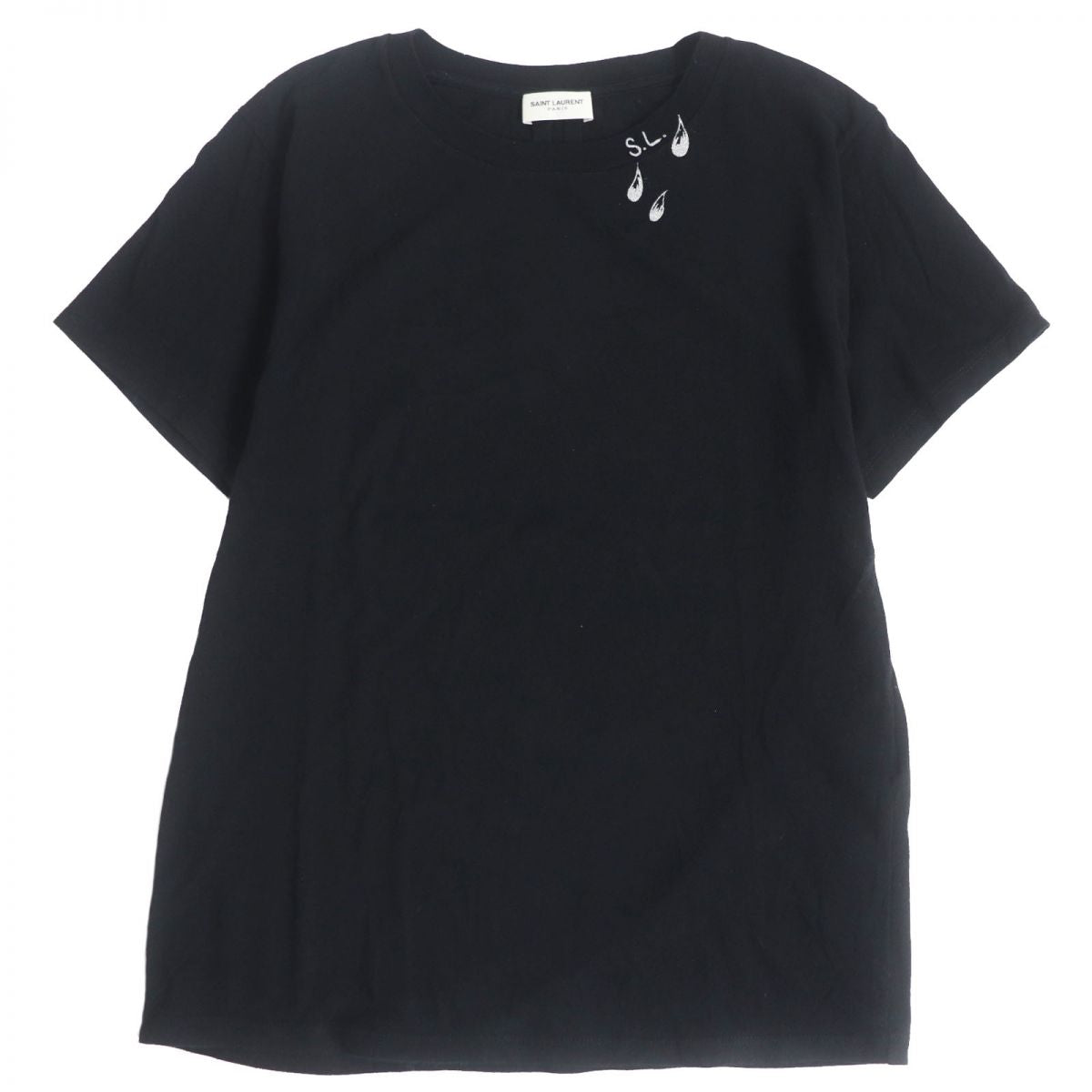 Saint Laurent 100% Cotton T-Shirt Black S