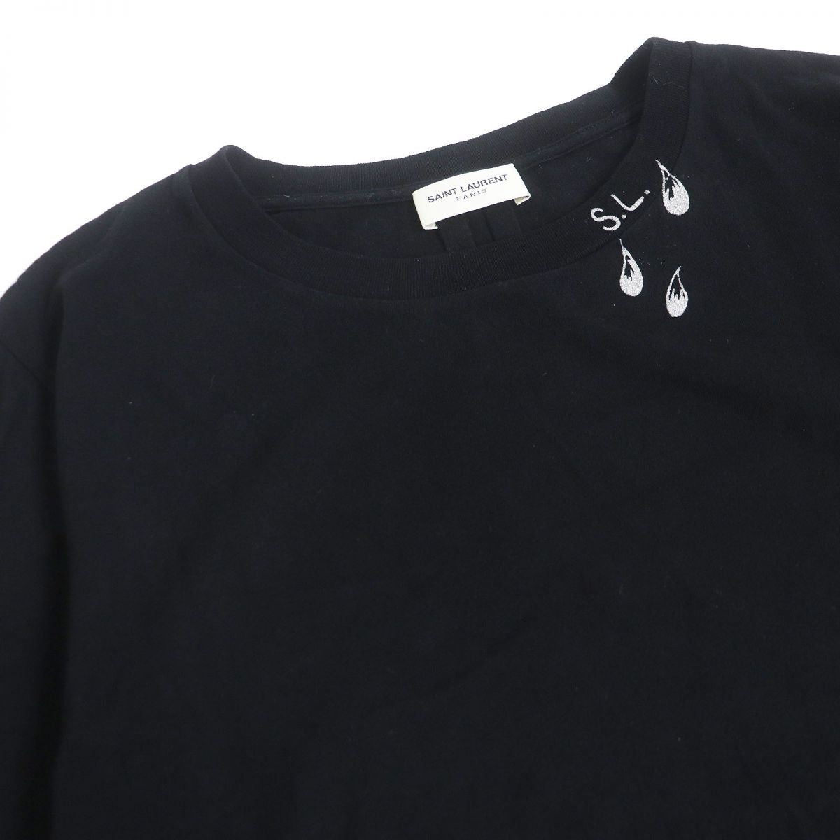 Saint Laurent 100% Cotton T-Shirt Black S