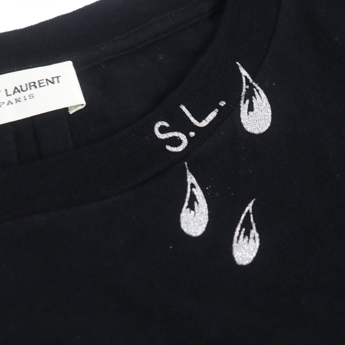 Saint Laurent 100% Cotton T-Shirt Black S