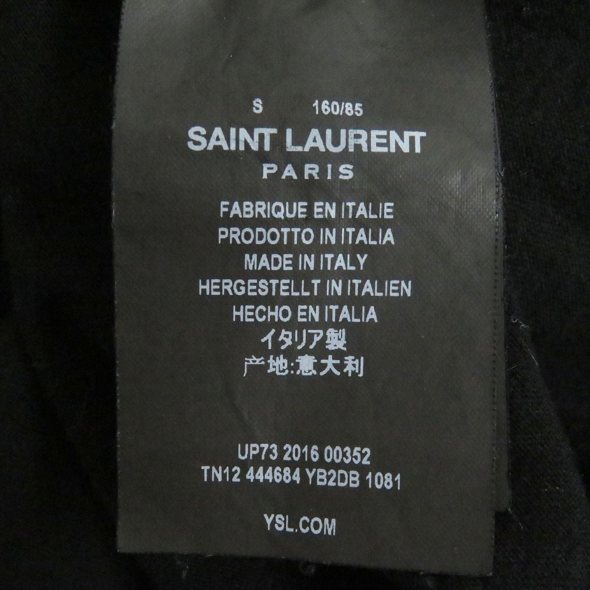 Saint Laurent 100% Cotton T-Shirt Black S