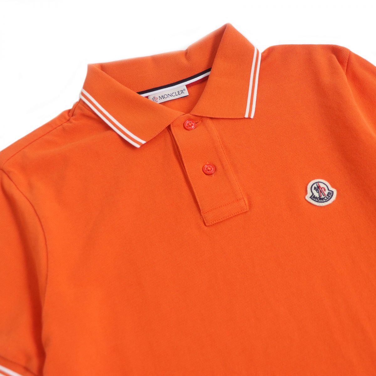 Moncler Cotton XS Polo Shirt Orange