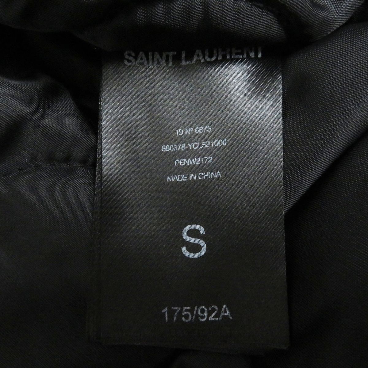 Saint Laurent Sheepskin Hooded Bomber Jacket Black S