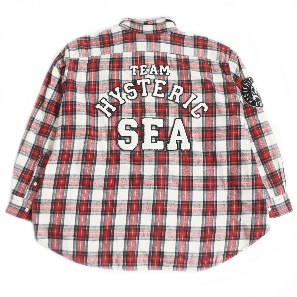 Hysteric Glamour Check Logo Patch Flannel Shirt Red L