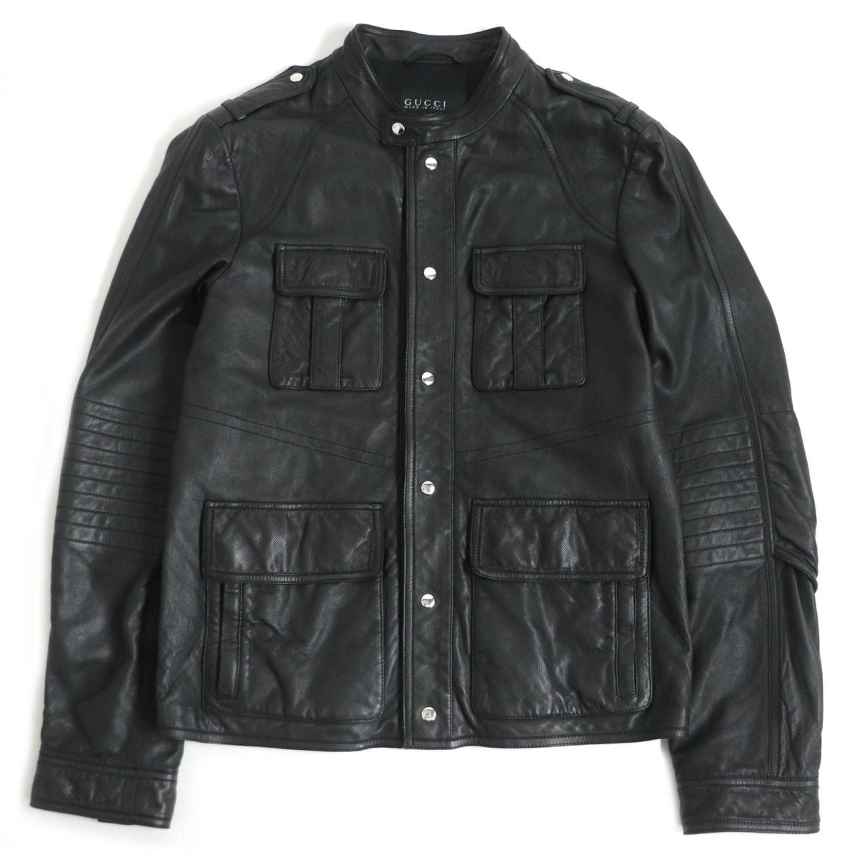 Gucci Leather Jacket Black Size 46