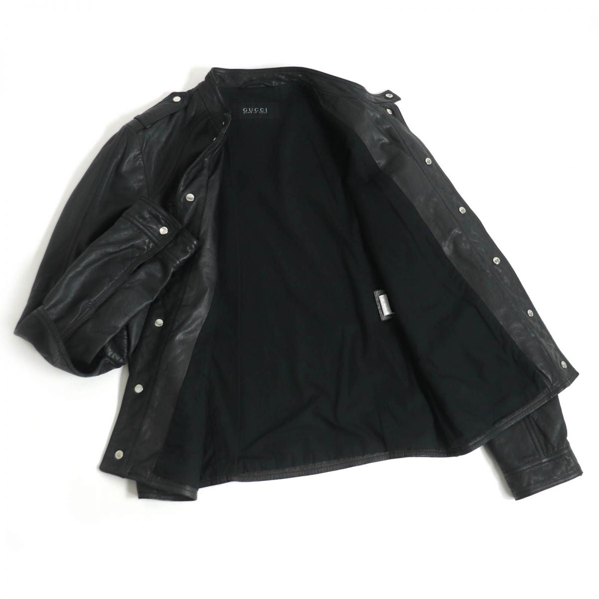 Gucci Leather Jacket Black Size 46