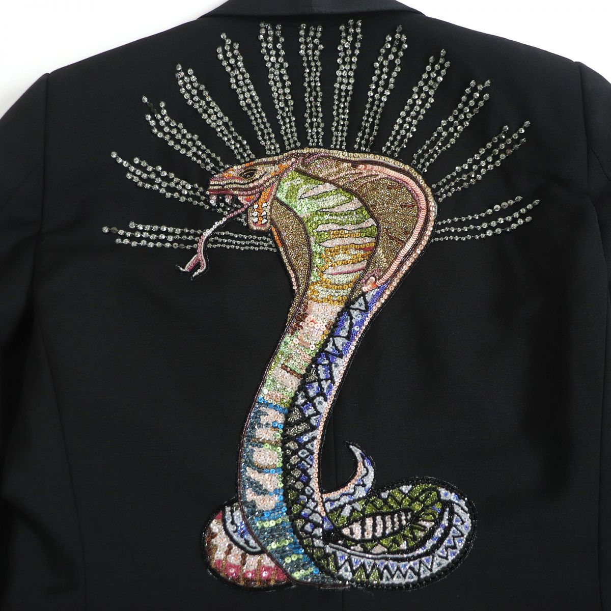 Gucci Cobra Embroidery Mohair Wool Silk Jacket