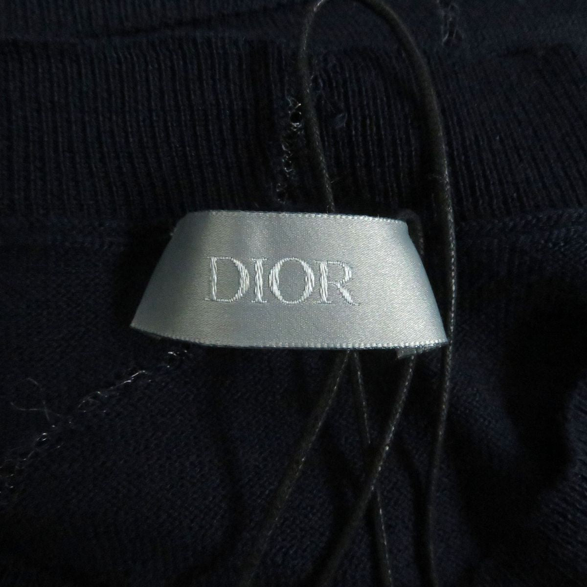 Dior Homme Crack Embroidery Logo Knit Sweater, Navy, L