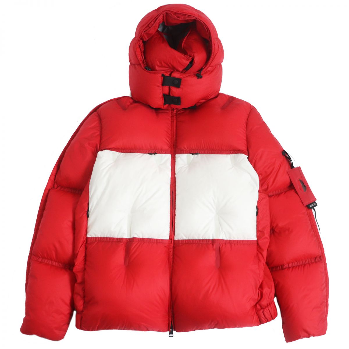 Moncler COOLIDGE Hooded Down Jacket Red/Grey/White