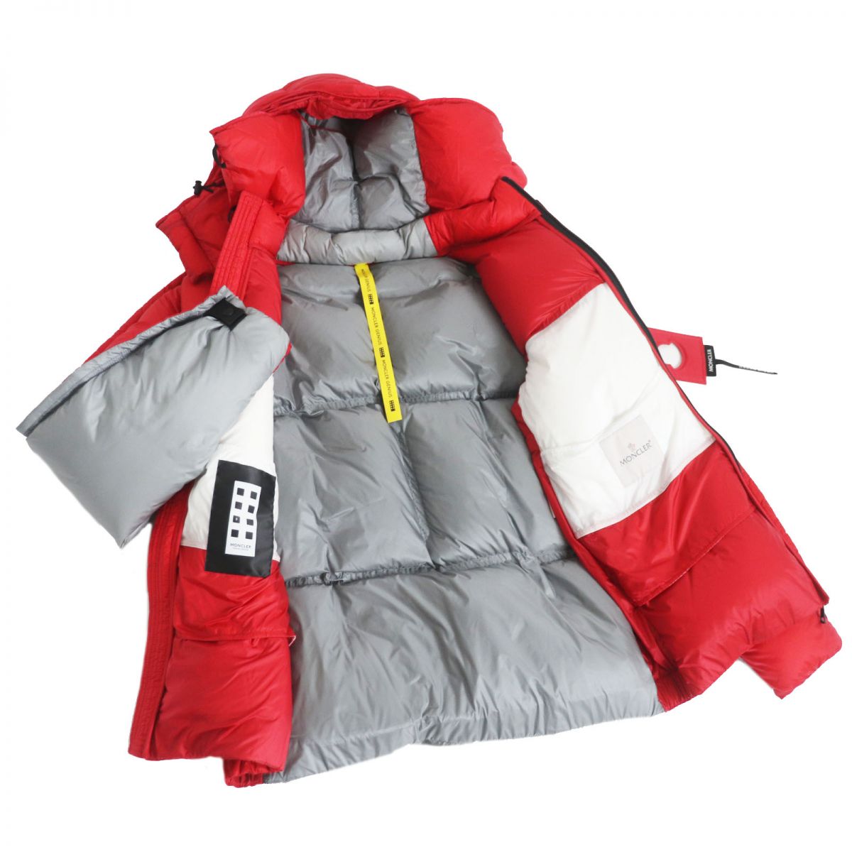 Moncler COOLIDGE Hooded Down Jacket Red/Grey/White