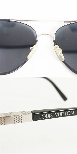 Louis Vuitton Damier Leather Sunglasses Black