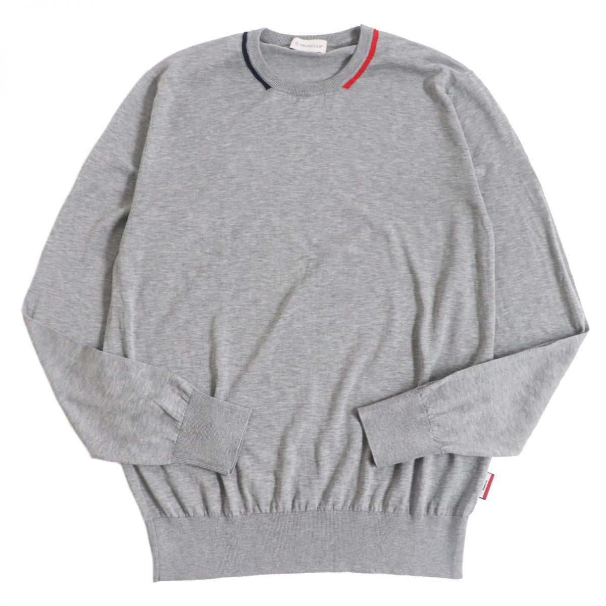 Moncler Cotton GIROCOLLO TRICOT Sweater Gray