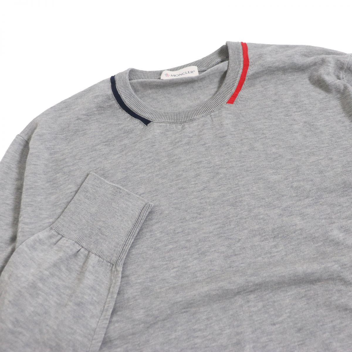 Moncler Cotton GIROCOLLO TRICOT Sweater Gray