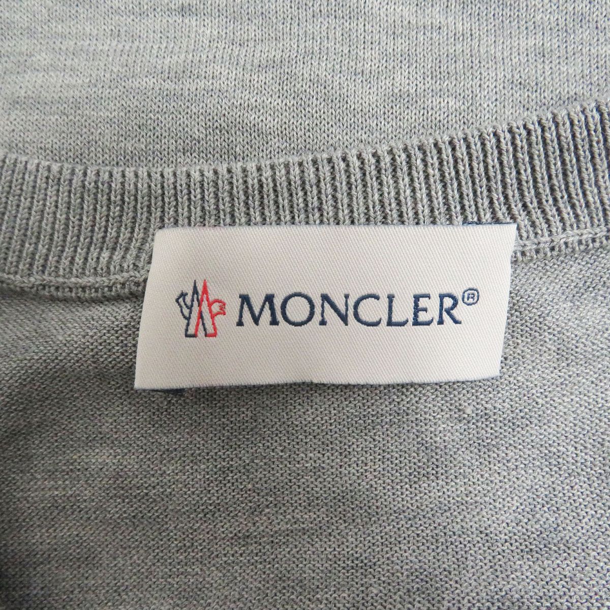 Moncler Cotton GIROCOLLO TRICOT Sweater Gray