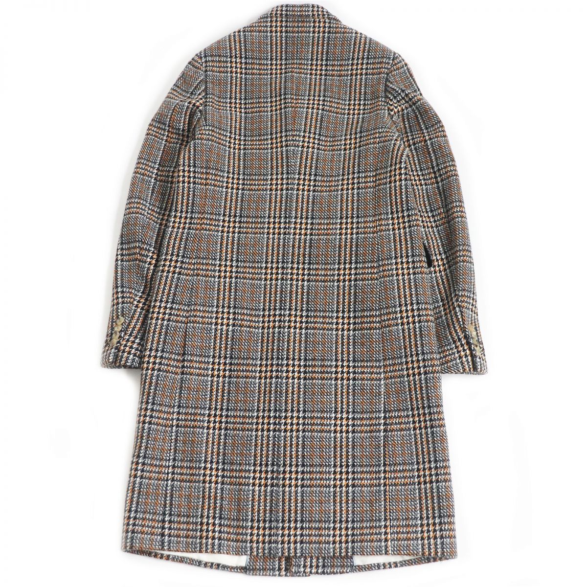 GUCCI Glen Check Logo Wool Coat Grey Size 44