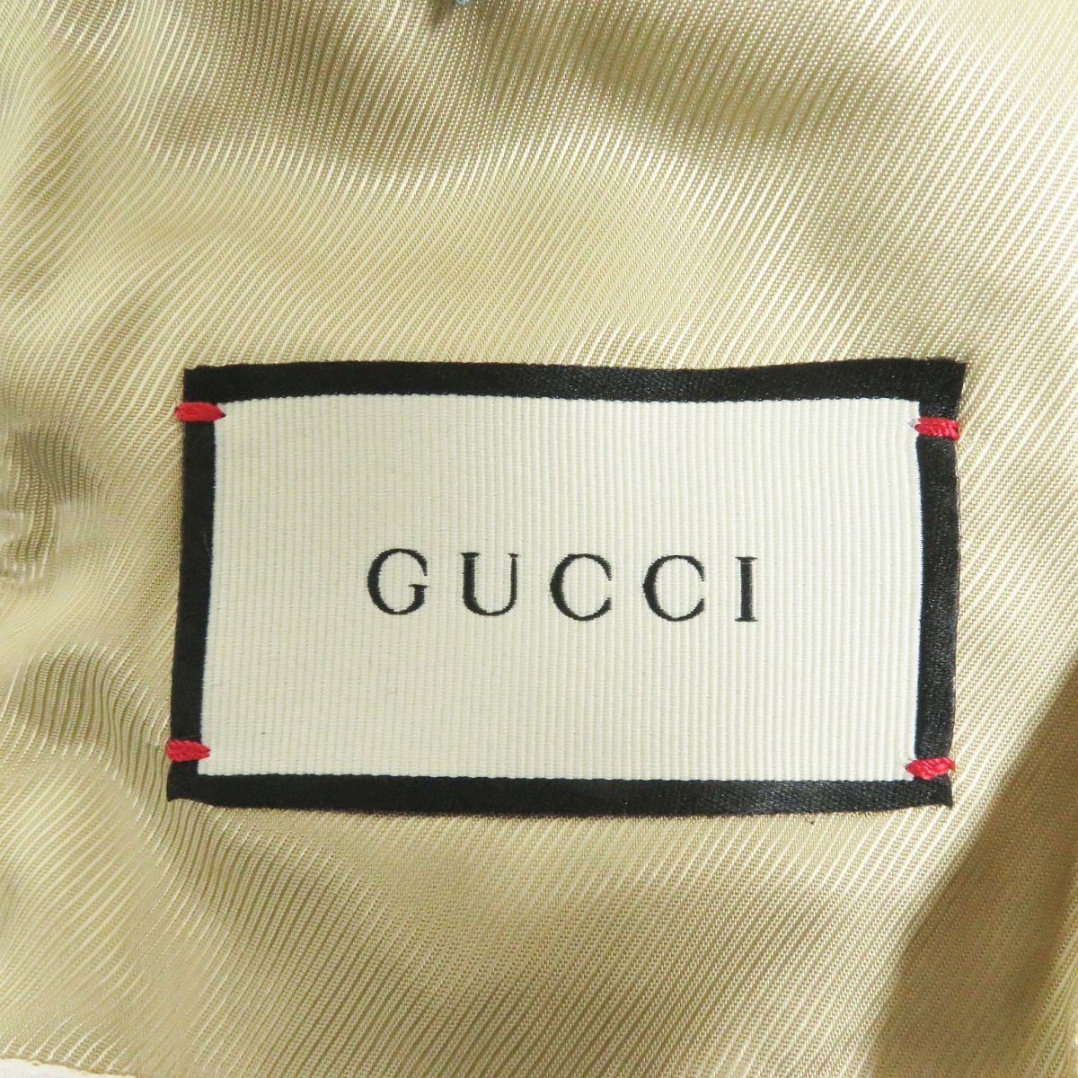 GUCCI Glen Check Logo Wool Coat Grey Size 44