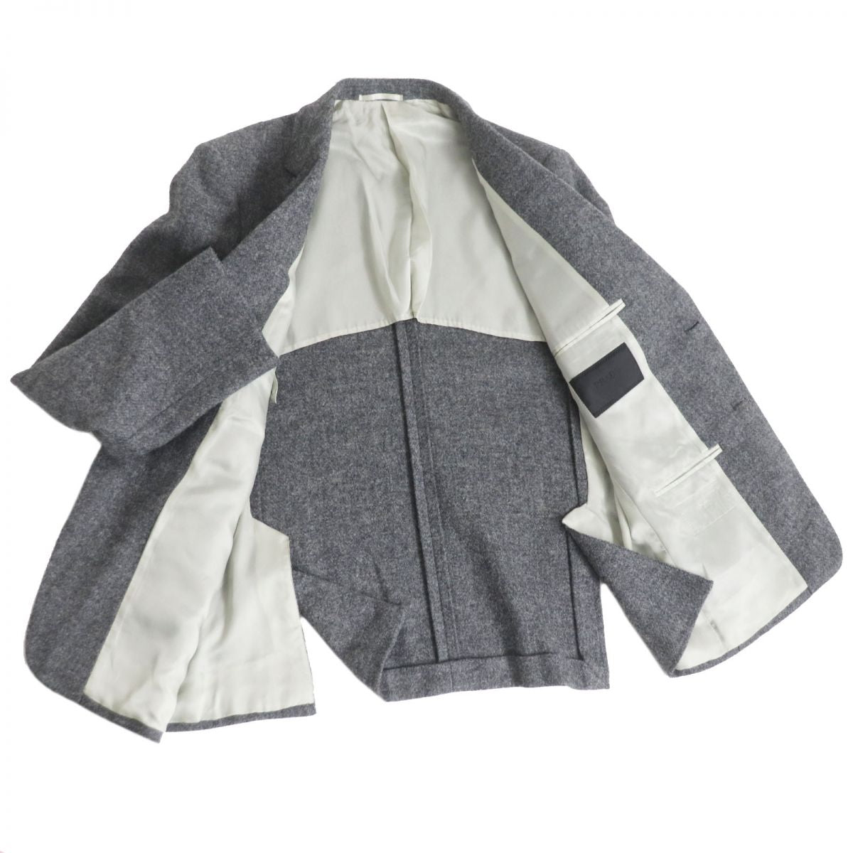 Prada Wool Single Jacket Blazer Gray 48