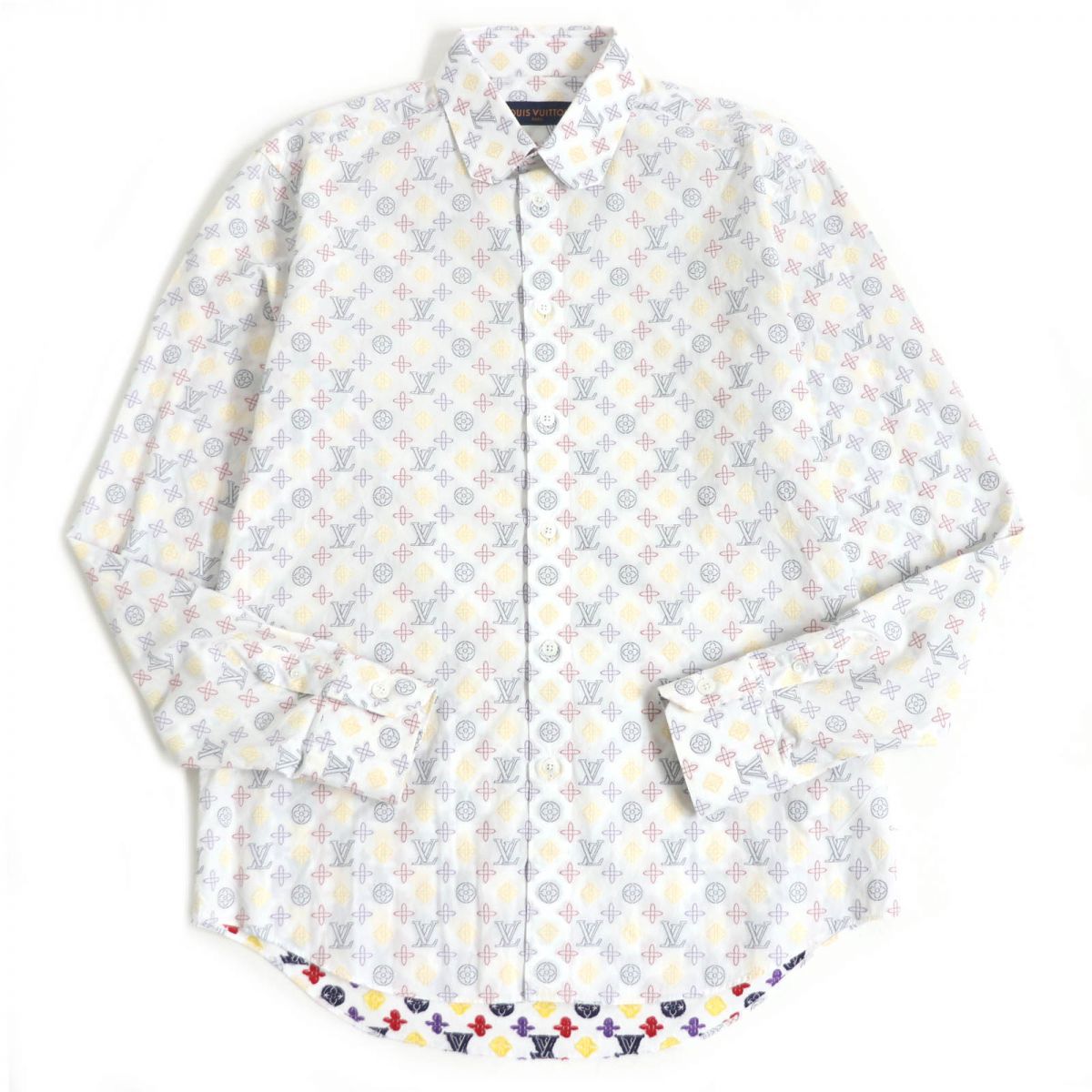 Louis Vuitton Monogram Embroidered Cotton Shirt S