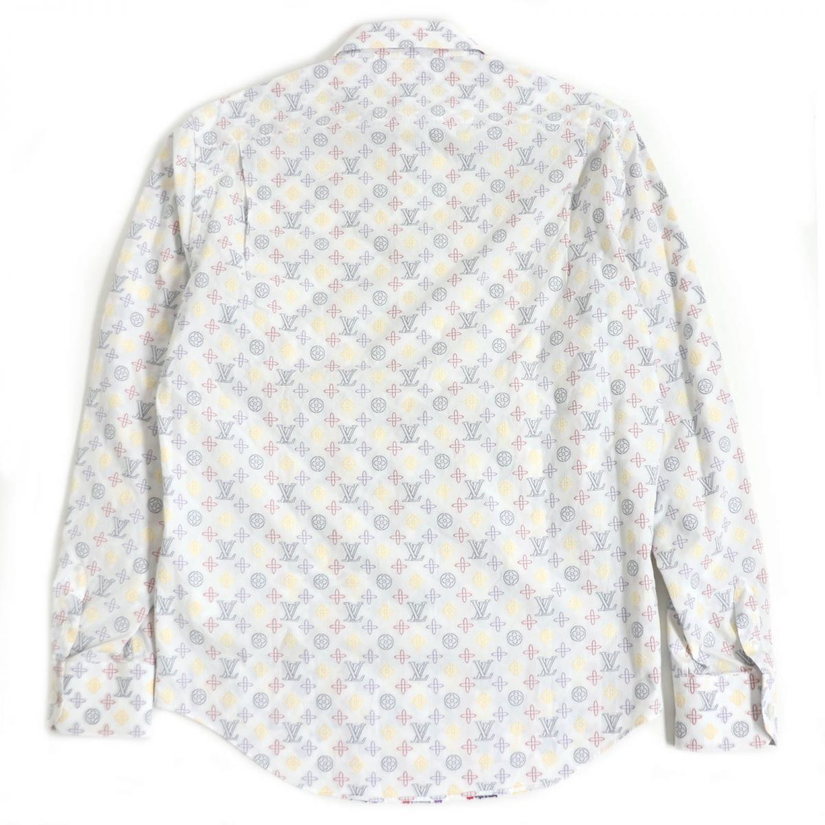 Louis Vuitton Monogram Embroidered Cotton Shirt S