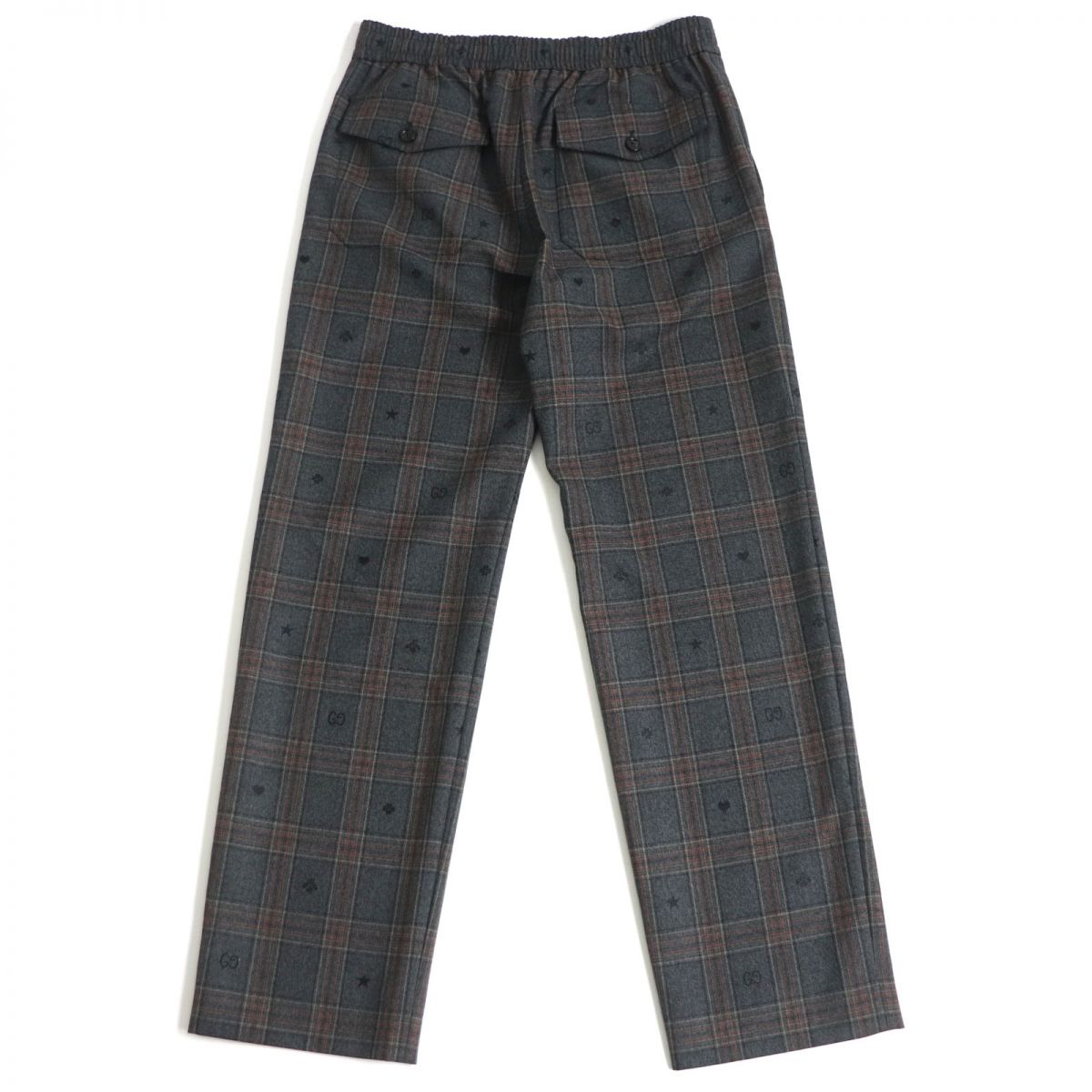 Gucci Wool Check Pants Gray 44