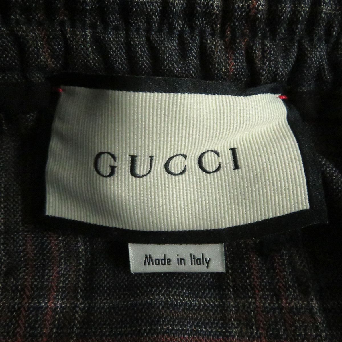 Gucci Wool Check Pants Gray 44