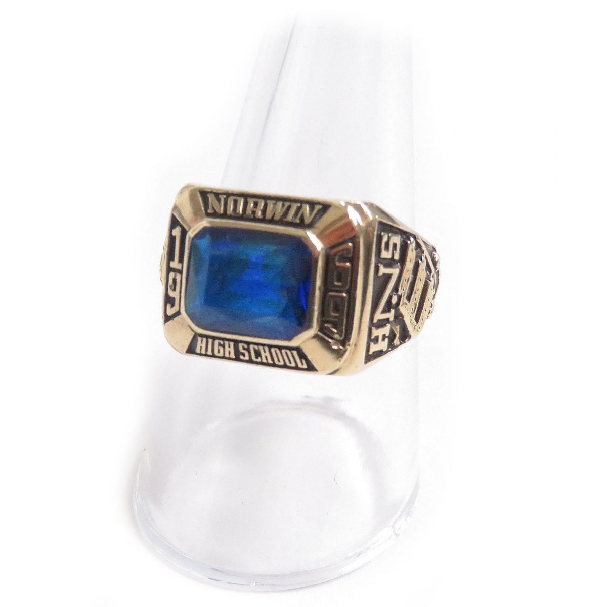 Balfour Vintage 1969 Norwin High School 10K Blue Stone Ring