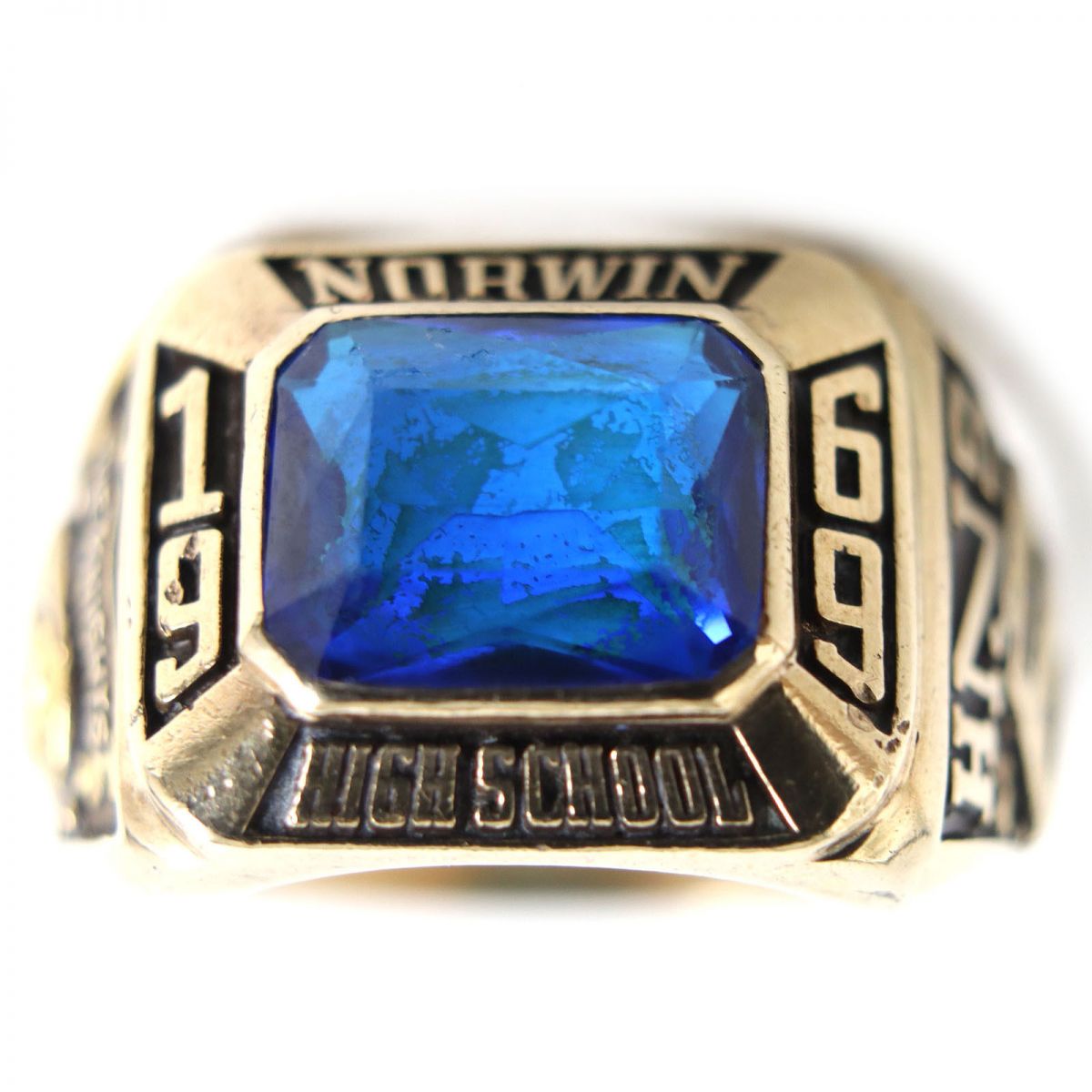 Balfour Vintage 1969 Norwin High School 10K Blue Stone Ring