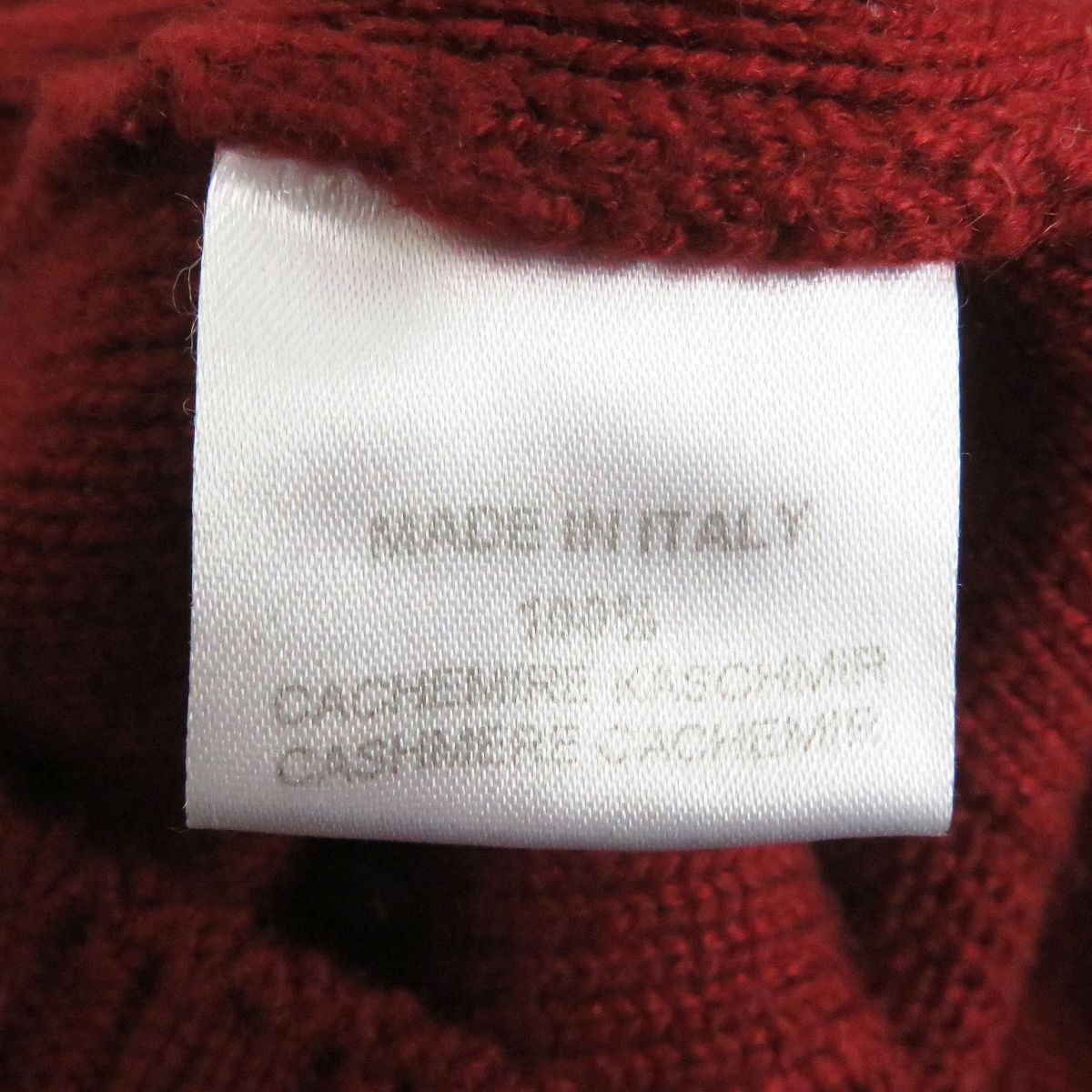 HERMES Cashmere Stripe Half Zip Sweater L Red