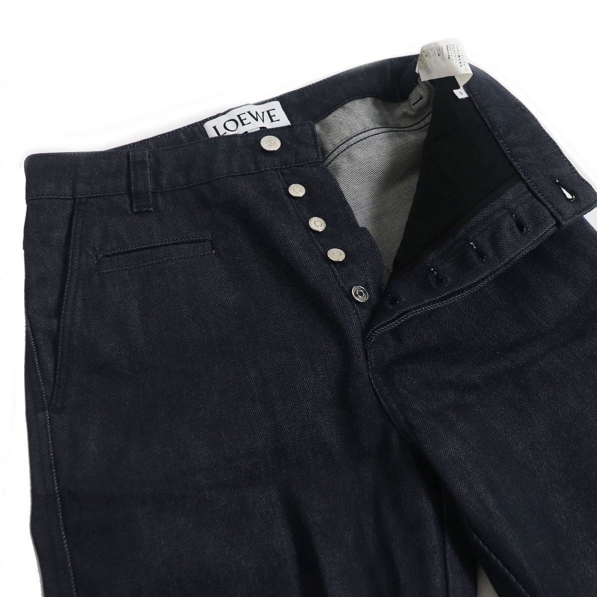 Loewe Logo Leather Patch Denim Pants Blue 44