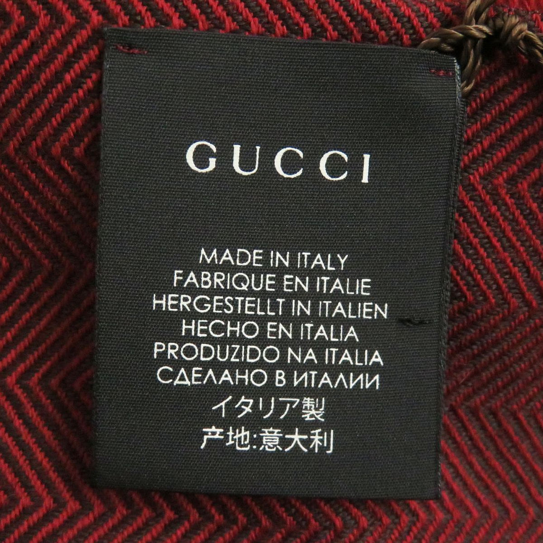 Gucci Wool Herringbone Stripe Logo Scarf