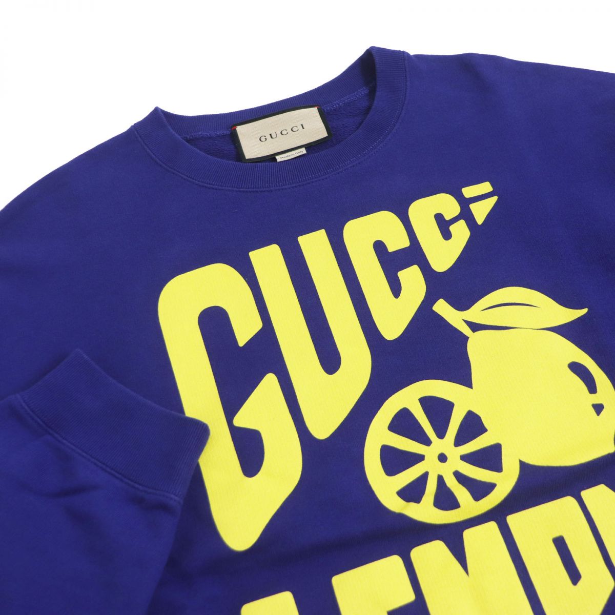 Gucci Lemon Print Cotton Sweatshirt Blue S