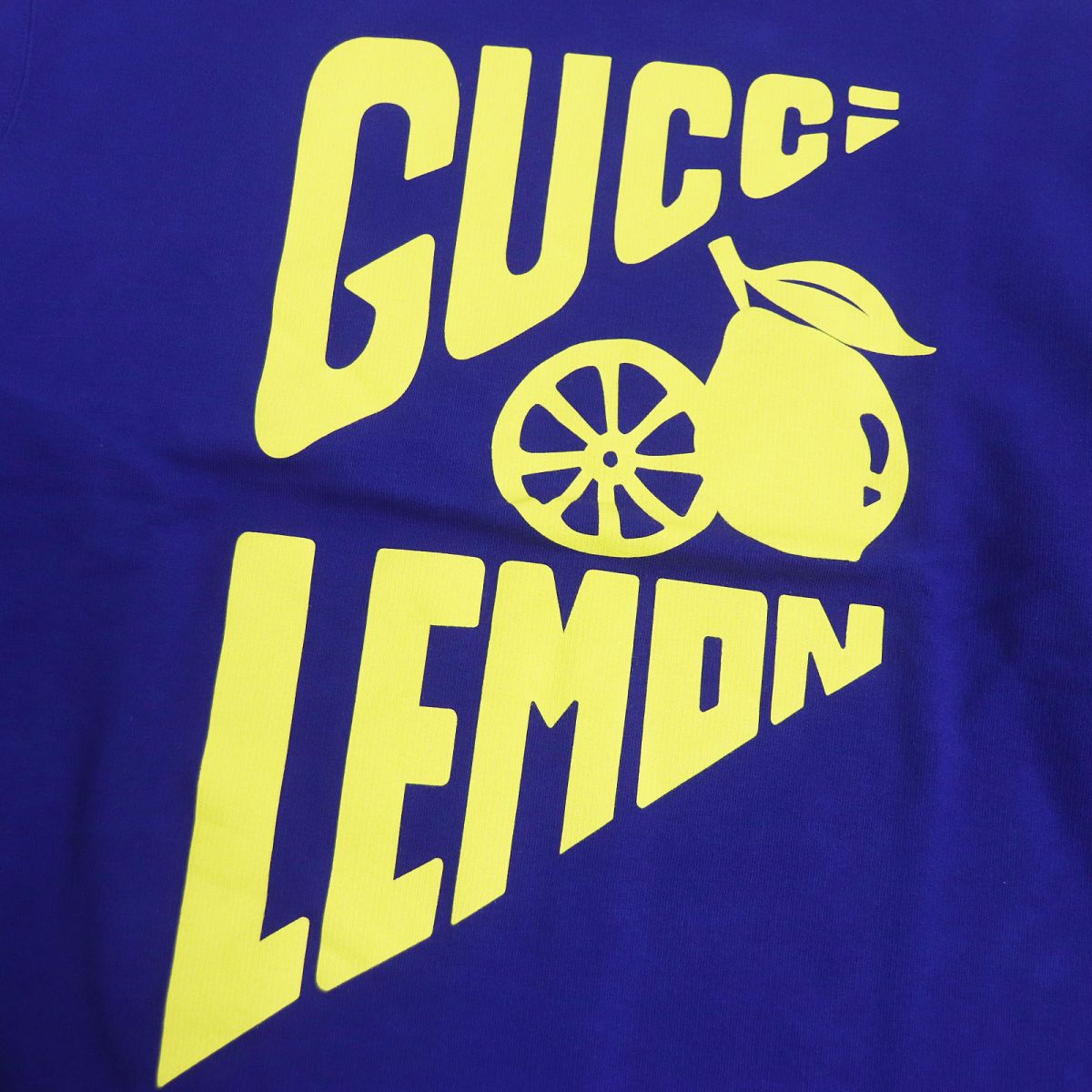 Gucci Lemon Print Cotton Sweatshirt Blue S