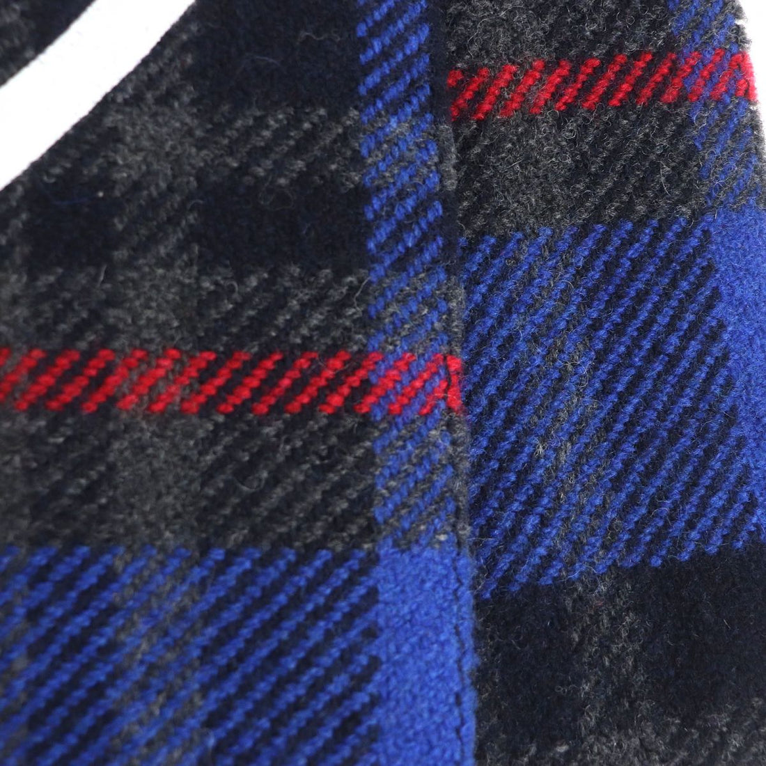 Moncler Tartan Check Fringe Scarf Blue