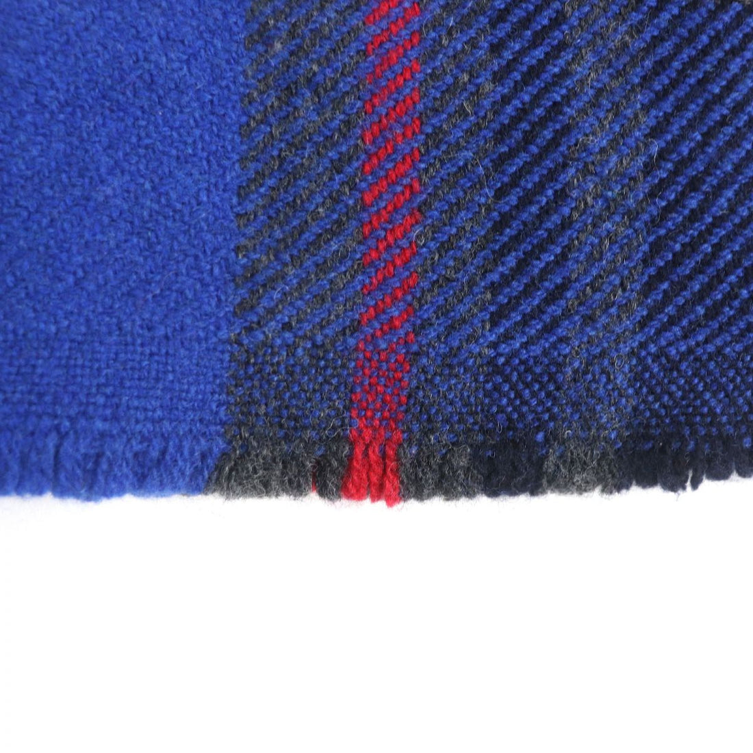 Moncler Tartan Check Fringe Scarf Blue