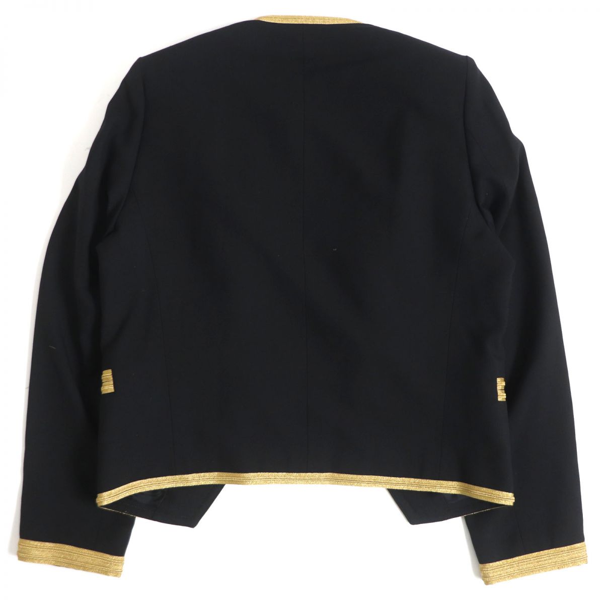 Saint Laurent Cropped Officer Jacket Black Gold