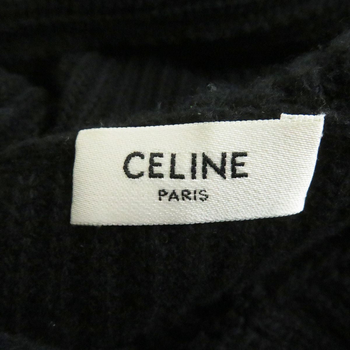 Celine XS Embroidered Sequin Hooded Sweater Black