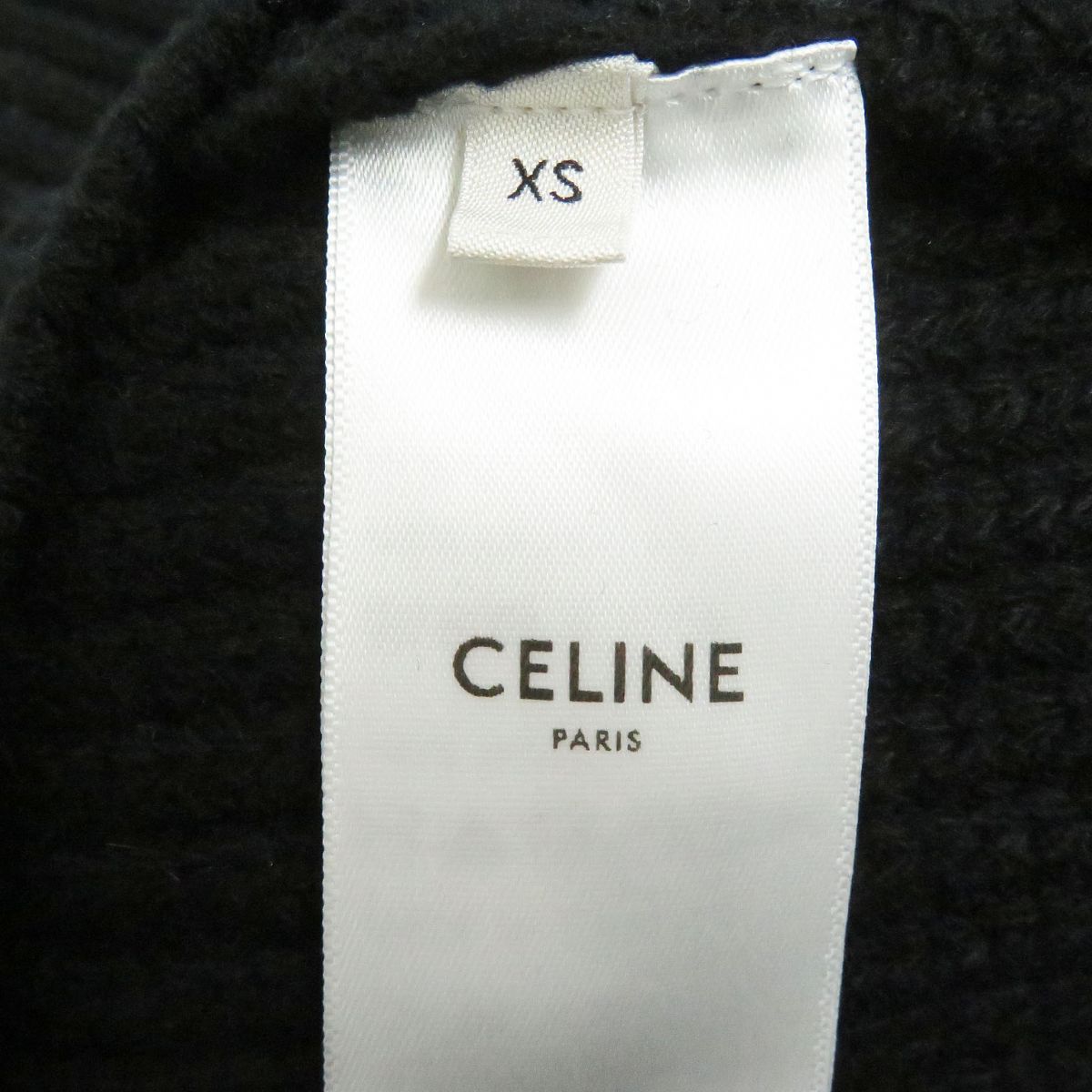 Celine XS Embroidered Sequin Hooded Sweater Black